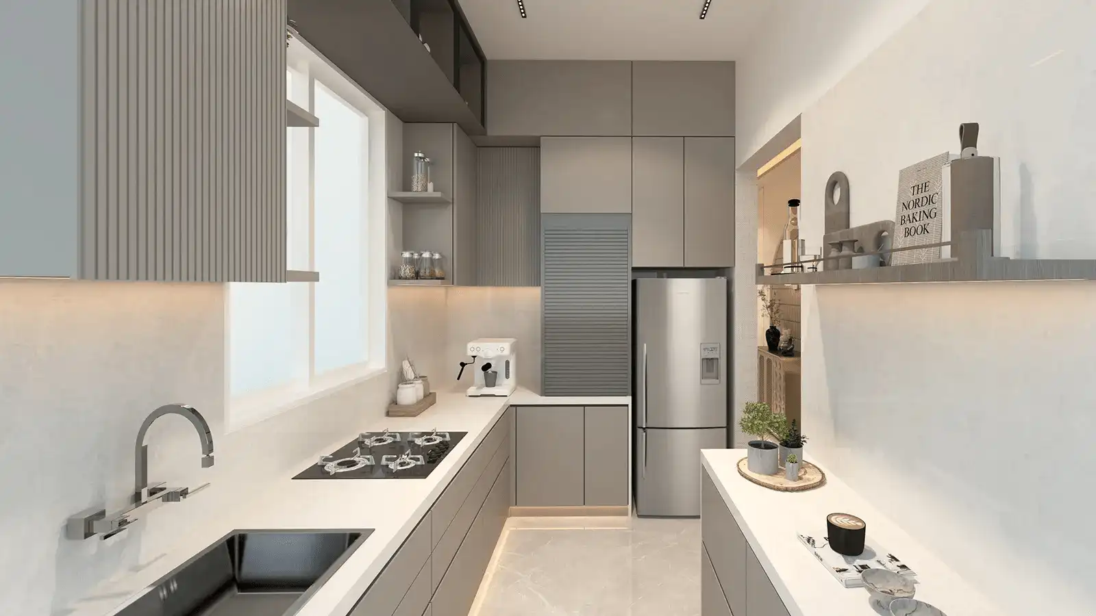Modern modular kitchen design inspiration for DRA Firstworld Poonamallee Apartments